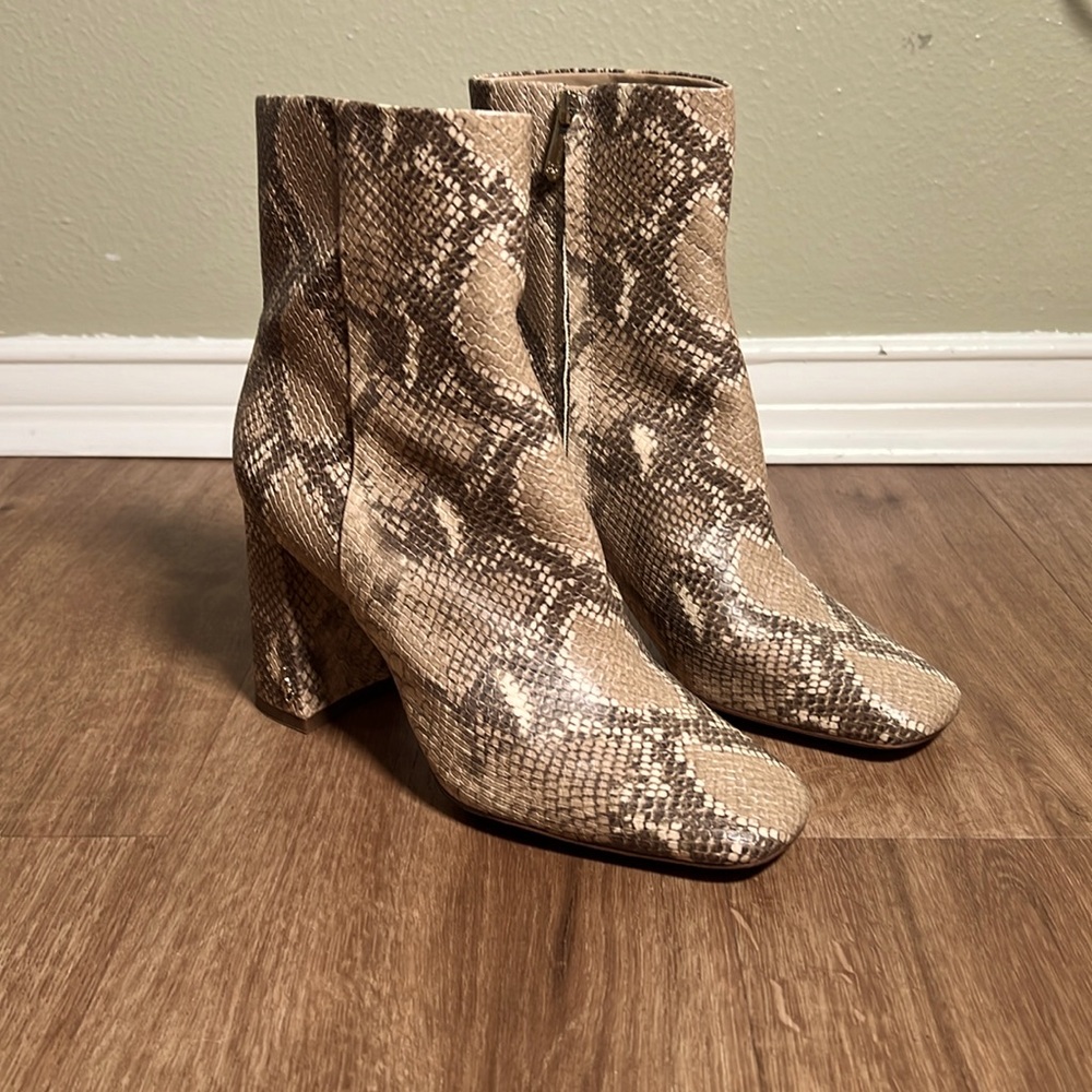 Sam Edelman Snake Print Ankle Boots